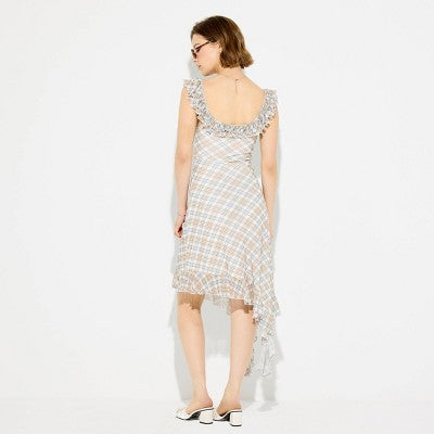 Women's Lace Midi Dress - Wild Fable™ White Plaid