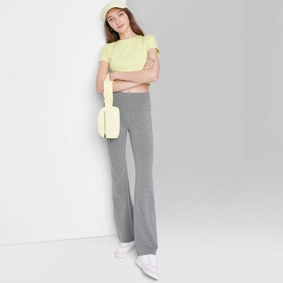  Women's High-Waisted Flare Leggings - Wild Fable™ Heather Gray