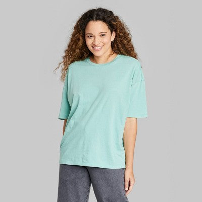  Women's Short Sleeve Relaxed Fit T-Shirt - Wild Fable™