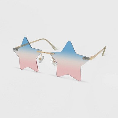  Women's Rimless Novelty Two-Tone Star Sunglasses - Wild Fable™ Gold