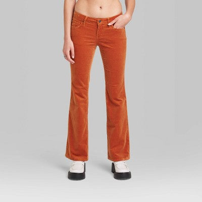  Women's Mid-Rise Corduroy Flare Pants - Wild Fable™