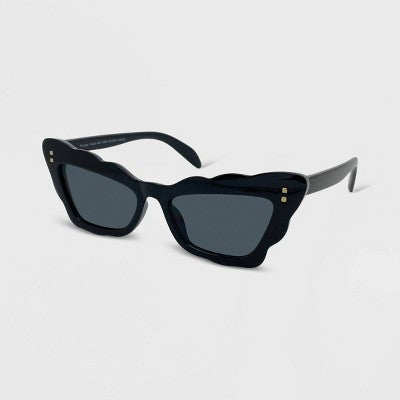  Wavy Cateye Sunglasses - Wild Fable™ Black