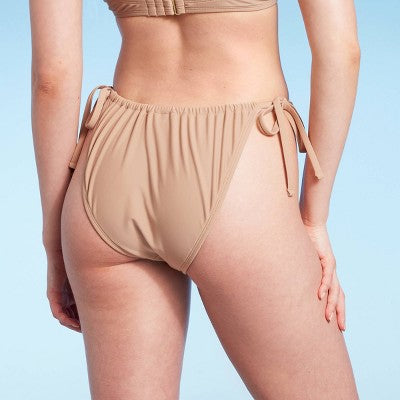  Women's Chain Detail Side-Tie Adjustable Coverage Bikini Bottom - Wild Fable™ Brown
