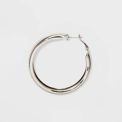  Wide Hoop Earring Set 3pc - Wild Fable™ Silver: Clip-In Clasp, Nickel-Free Metal, 2" Diameter