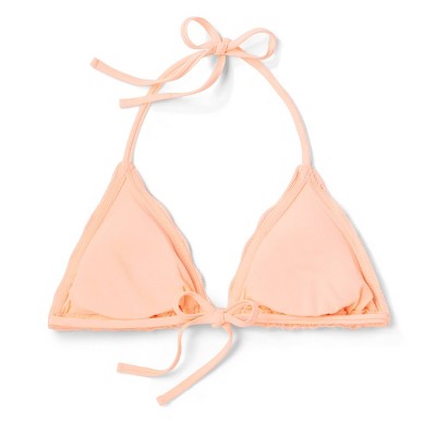  Women's Crochet Triangle Bikini Top - Wild Fable™ Peach