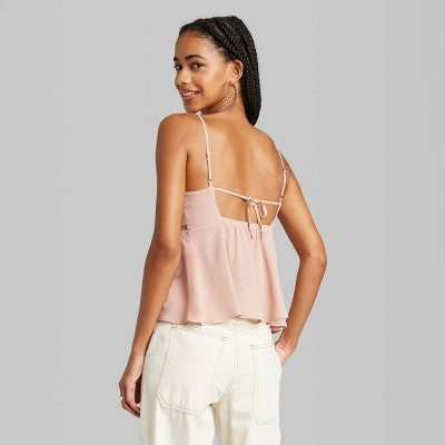  Women's Lace Trim Babydoll Cami - Wild Fable™