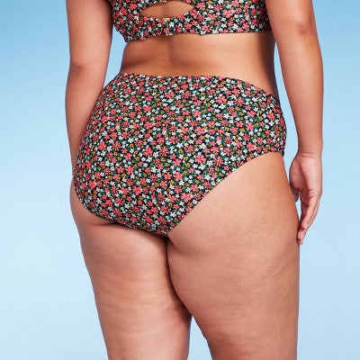  Women's Hipster High Leg Bikini Bottom - Wild Fable™ Multi Floral Print