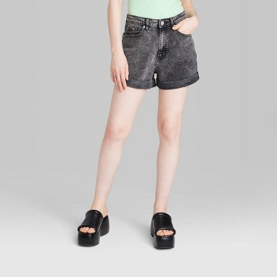  Women's Super-High Rise Rolled Cuff Jean Shorts - Wild Fable™