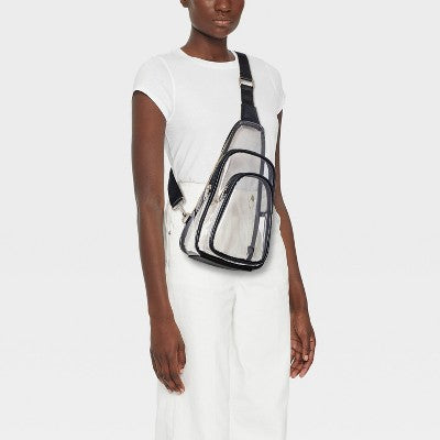  Flap Sling Crossbody Bag - Wild Fable™ Clear: Lightweight TPU Handbag With Adjustable Strap, Zip Closure, 26" Max Length