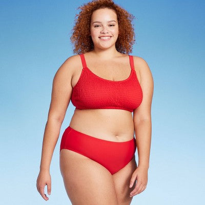  Women's Medium Coverage Bikini Bottom - Wild Fable™ Red