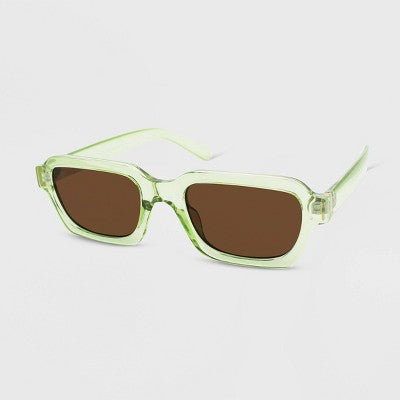  Women's Crystal Plastic Square Sunglasses - Wild Fable™ Lime Green