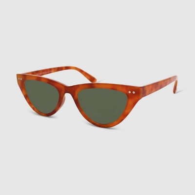  Women's Crystal Plastic Cateye Sunglasses - Wild Fable™ Light Brown