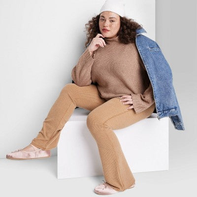  Women's Mock Turtleneck Boxy Pullover Sweater - Wild Fable™