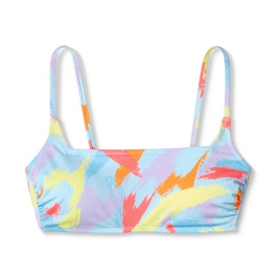  Women's Ribbed Square Neck Bralette Bikini Top - Wild Fable™