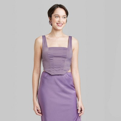  Women's Satin Corset Tank Top - Wild Fable™