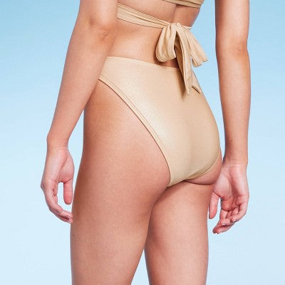  Women's High Leg Extra Cheeky Bikini Bottom - Wild Fable™ Gold