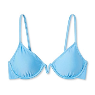  Women's V-Front Underwire Bikini Top - Wild Fable™ Bright Blue