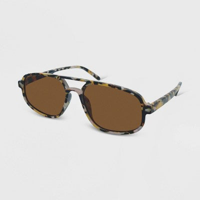  Tortoise Print Aviator Sunglasses - Wild Fable™ Brown