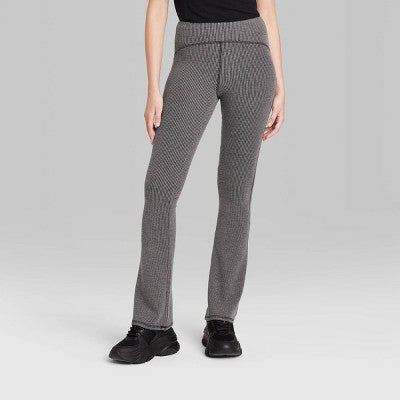  Women's Ribbed Flare Leggings - Wild Fable™