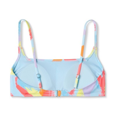  Women's Ribbed Square Neck Bralette Bikini Top - Wild Fable™