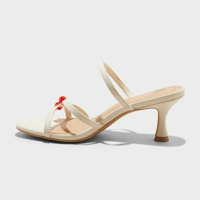  Women's Brodie Charm Strappy Heels With Memory Foam Insole - Wild Fable™ Ivory