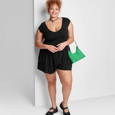  Women's Short Sleeve Knit Romper - Wild Fable™