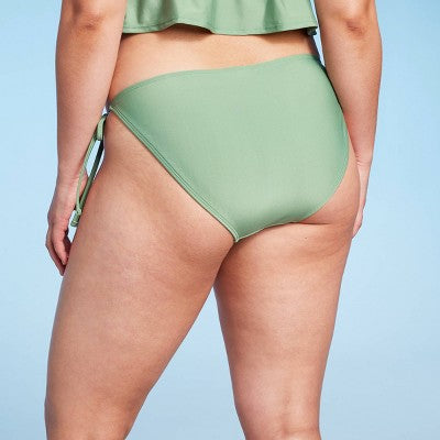  Women's Side-Tie Medium Coverage Bikini Bottom - Wild Fable™ Soft Green