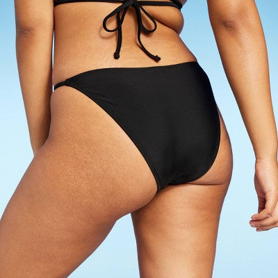  Women's Side Tab Extra Cheeky High Leg Bikini Bottom - Wild Fable™ Black