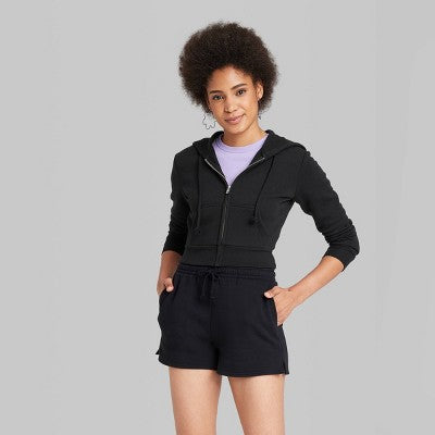 Women's Cropped Zip-Up Hoodie - Wild Fable™